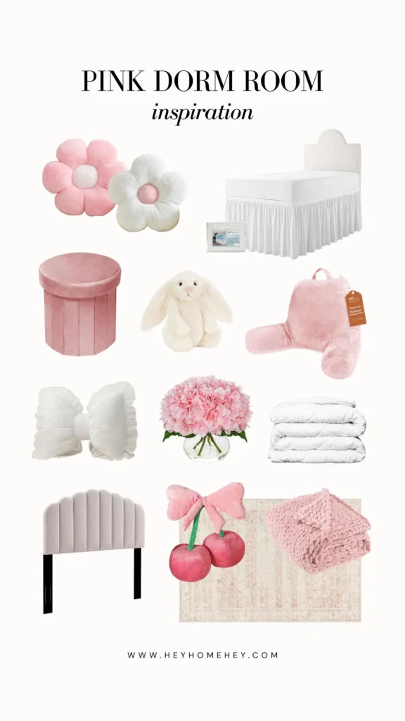 pink dorm room ideas