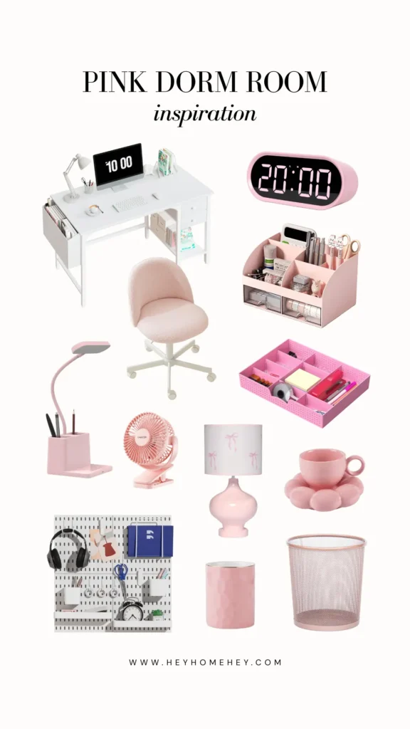 pink dorm room ideas