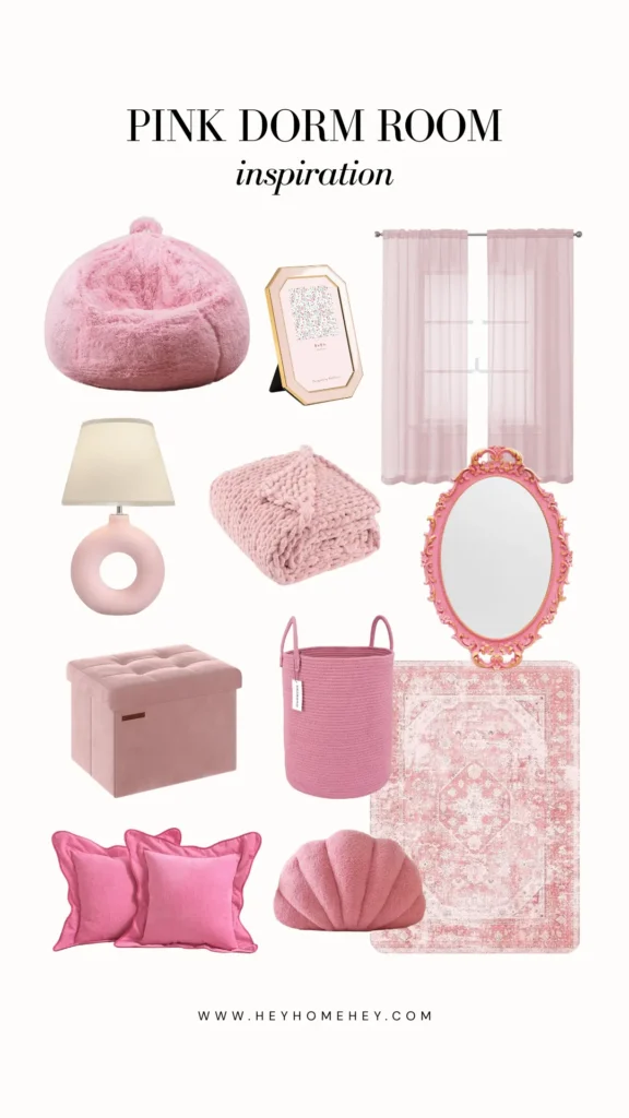 pink dorm room ideas