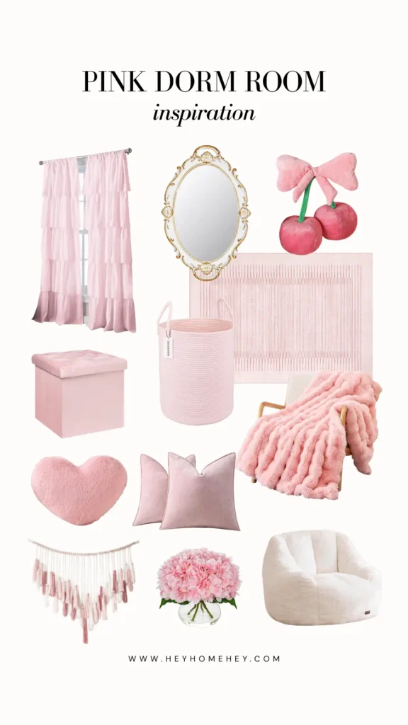 pink dorm room ideas