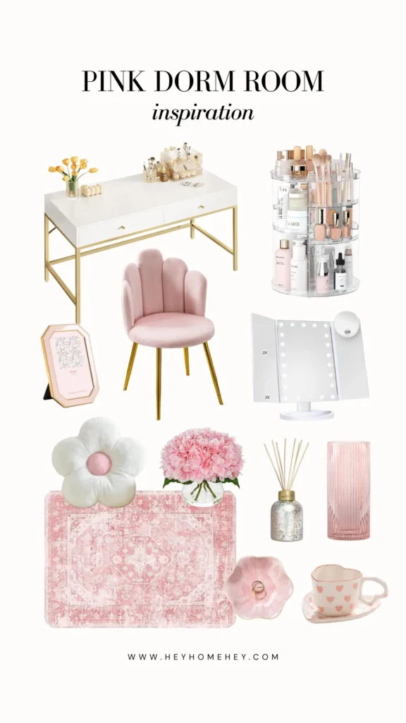 pink dorm room ideas