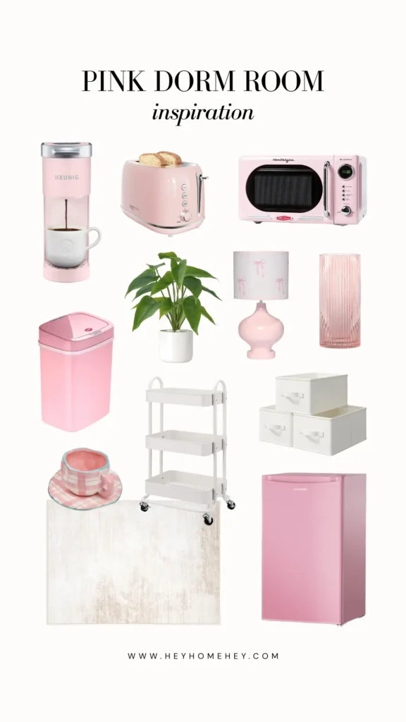 pink dorm room ideas