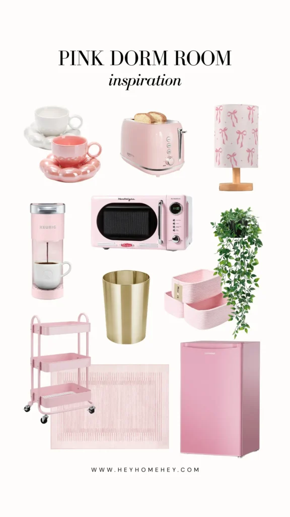 pink dorm room ideas