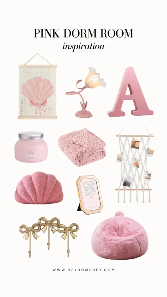 pink dorm room ideas