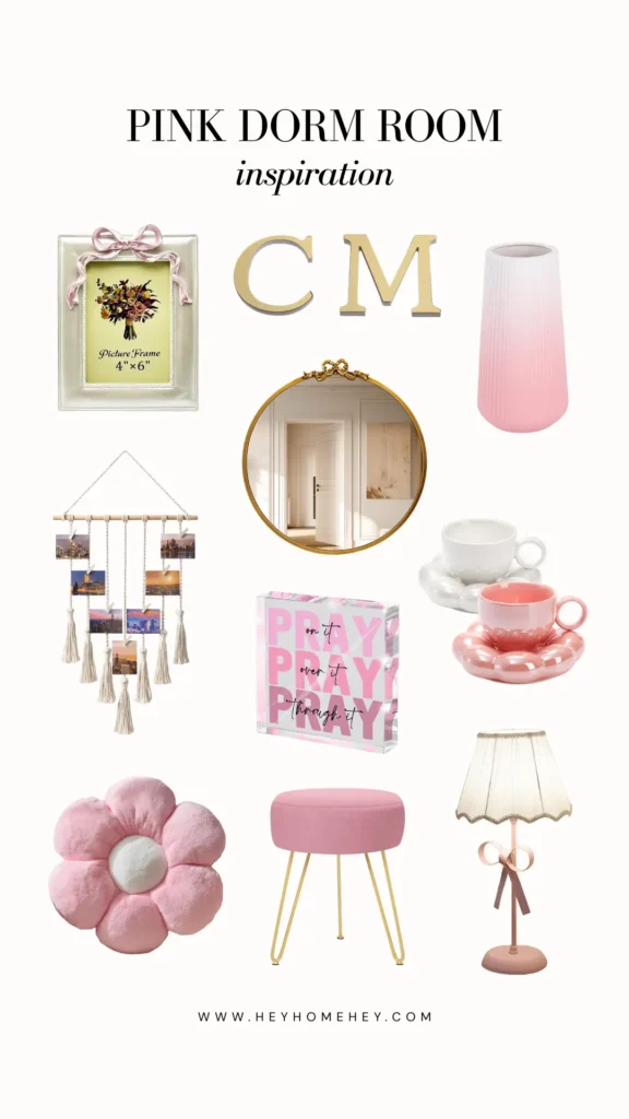 pink dorm room ideas